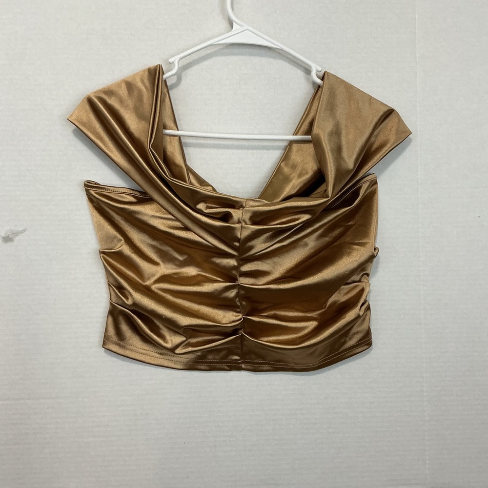 SHEIN Gold Satin Blouse